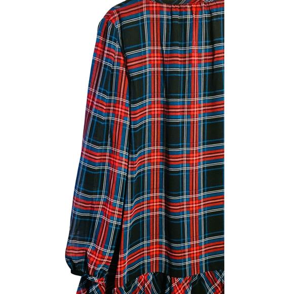 Draper James Red and Green Plaid Dress – Size XXL – Holiday Bow & Ruffle Detail - Picture 7 of 7